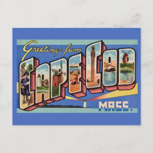 Cape Cod Retro Wenskaart Briefkaart
