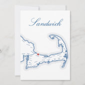 Cape Cod Sandwich Kaart Bruidstafel Naamkaart (Voorkant)