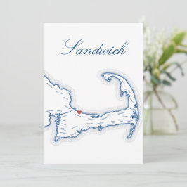 Cape Cod Sandwich Kaart Bruidstafel Naamkaart