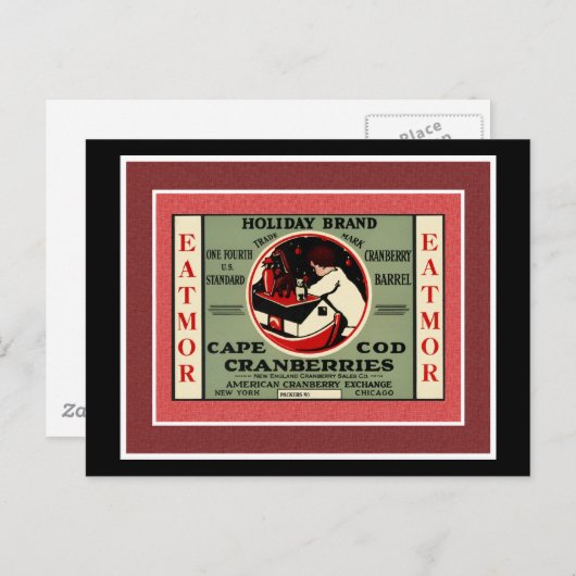 Cape Cod Santa Cranberry Briefkaart (Voorkant / Achterkant)