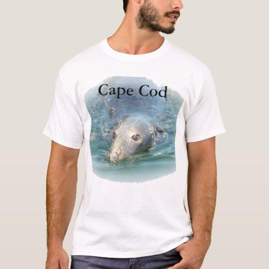 Cape Cod, Schattigee zeehond bij de Vissen Pier Ma T-shirt (Voorkant)