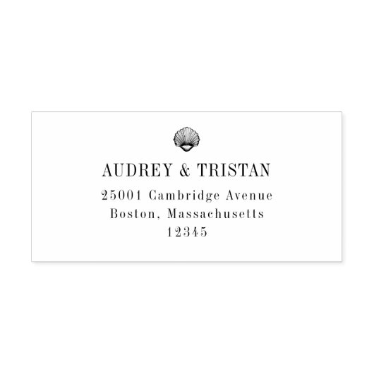 CAPE COD Seashell Retouradres Rubber Stamp Rubberstempel (Afrduk)