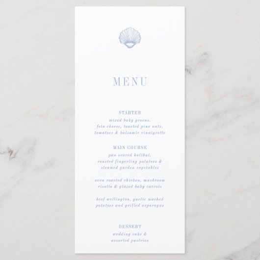 CAPE COD Seashell Wedding Menu (Voorkant)