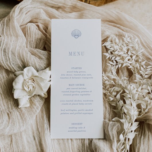 CAPE COD Seashell Wedding Menu