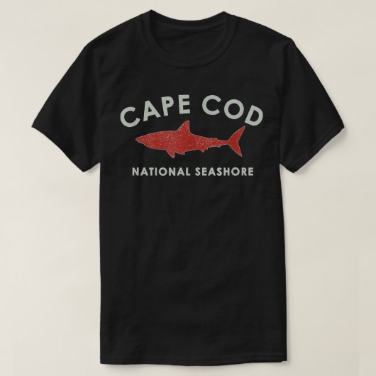 Cape Cod Shark Graphic National Seashore Retro Sty T-shirt (Design voorkant)