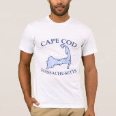 Cape Cod Silhouette Preppy Blauw Gestreepte Mannen T-shirt (Voorkant)