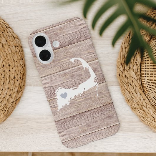 Cape Cod Silhouette Rustic Wood Look Case-Mate iPhone Case