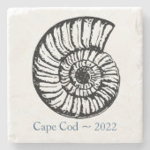 Cape Cod Souvenir Onderzetter - Ammoniet Shell (Voorkant)
