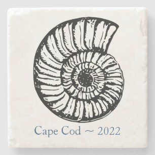 Cape Cod Souvenir Onderzetter - Ammoniet Shell
