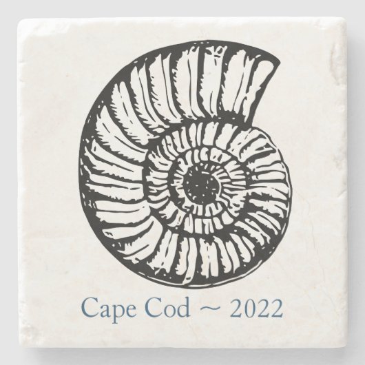 Cape Cod Souvenir Onderzetter - Ammoniet Shell (Voorkant)