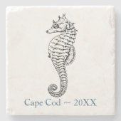 Cape Cod Souvenir Onderzetter - Seahorse (Voorkant)