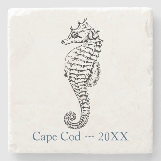 Cape Cod Souvenir Onderzetter - Seahorse (Voorkant)