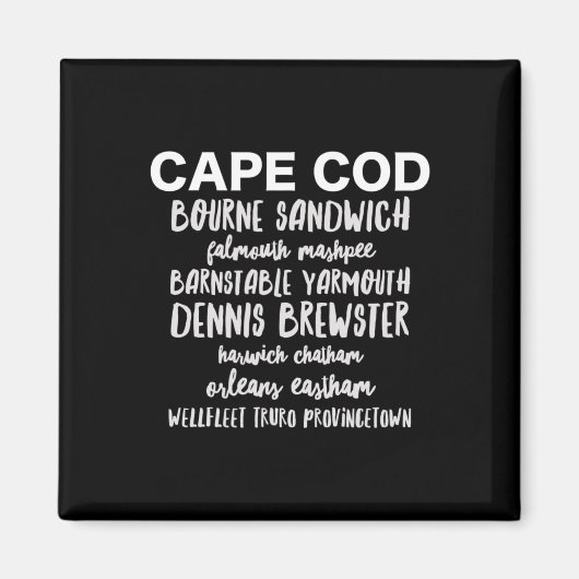 Cape Cod Steden Provincetown Rnstable Bourne Denni Magneet (Voorkant)