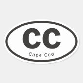 Cape Cod-sticker Ovale Sticker (Voorkant)