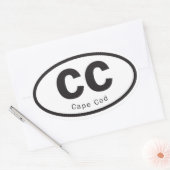 Cape Cod-sticker Ovale Sticker (Envelop)