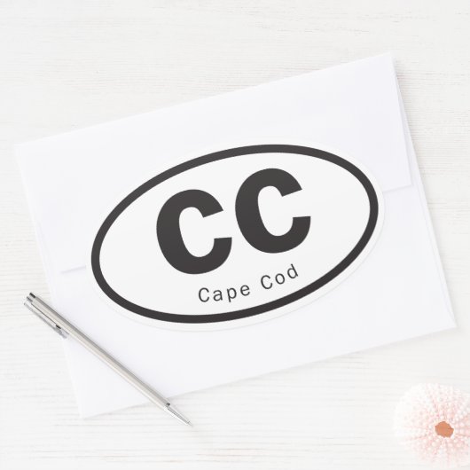 Cape Cod-sticker Ovale Sticker (Envelop)