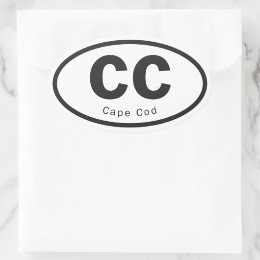 Cape Cod-sticker Ovale Sticker (Tas)