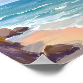 Cape Cod strand baai oceaan schilderij Poster (Hoek)