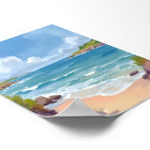 Cape Cod strand baai oceaan schilderij Poster (Hoek)