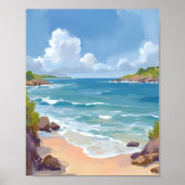 Cape Cod strand baai oceaan schilderij Poster (Voorkant)