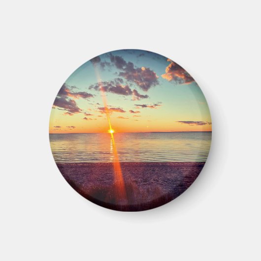 Cape Cod-strand zonsondergang foto magneet (Voorkant)