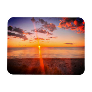 Cape Cod Strand Zonsondergang Foto Magneet
