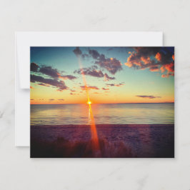 Cape Cod Strand Zonsondergang Foto Notitiekaartje