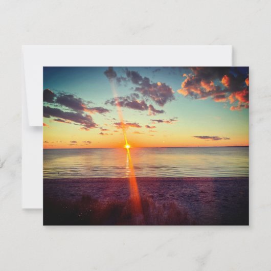 Cape Cod Strand Zonsondergang Foto Notitiekaartje (Voorkant)