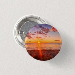 Cape Cod Strand Zonsondergang Foto Pinback Knop Ronde Button 3,2 Cm
