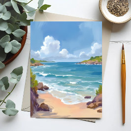 Cape Cod-strandbaai-oceaan-schilderij Briefkaart