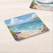 Cape Cod-strandbaai-oceaan-schilderij Kartonnen Onderzetters (Schuin)
