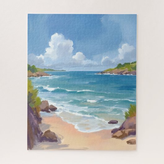 Cape Cod-strandbaai-oceaan-schilderij Legpuzzel (Verticaal)