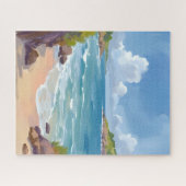 Cape Cod-strandbaai-oceaan-schilderij Legpuzzel (Horizontaal)