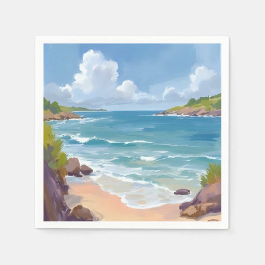 Cape Cod-strandbaai-oceaan-schilderij Servet (Voorkant)