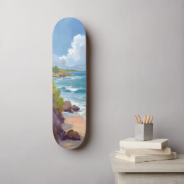 Cape Cod-strandbaanoceaan-schilderij Persoonlijk Skateboard