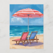 Cape Cod stranddag | Waterverf Oceaan MA Briefkaart (Voorkant)