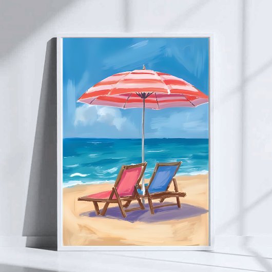 Cape Cod stranddag | Waterverf Oceaan MA Poster