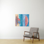 Cape Cod stranddag | Waterverf Oceaan MA Wandkleed (In Situ (horizontaal))