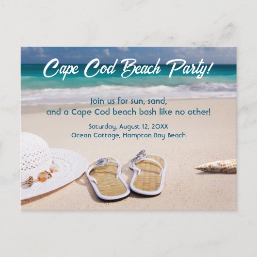 Cape Cod Strandfeest! Feestdagenkaart (Voorkant)