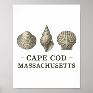 Cape Cod Strandvakantie Vintage Schelpen Verzamela Poster