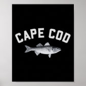 Cape Cod Striper gestreept door leuk Gevist ontwer Poster (Voorkant)