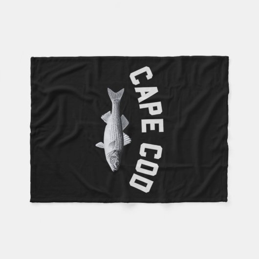 Cape Cod Striper gestreepte B leuk visontwerp Fleece Deken (Voorkant (Horizontaal))