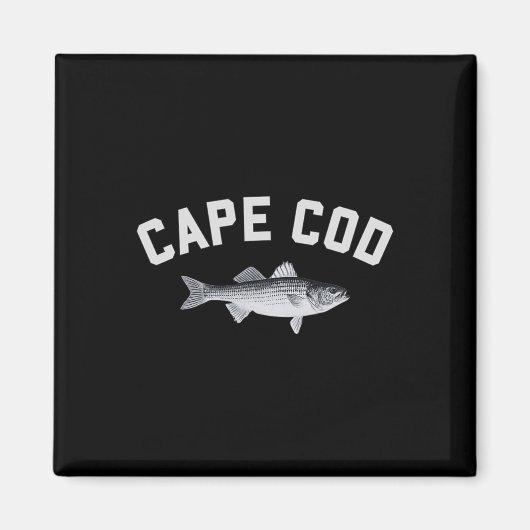 Cape Cod Striper Gestreepte B Pretvis Ontwerp Magneet (Voorkant)
