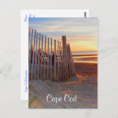 Cape Cod Sunrise over Beach Brewster MA Post Card Briefkaart (Voorkant / Achterkant)