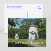 Cape Cod Three Sisters Lighthouse, Mass Post Card Briefkaart (Voorkant / Achterkant)