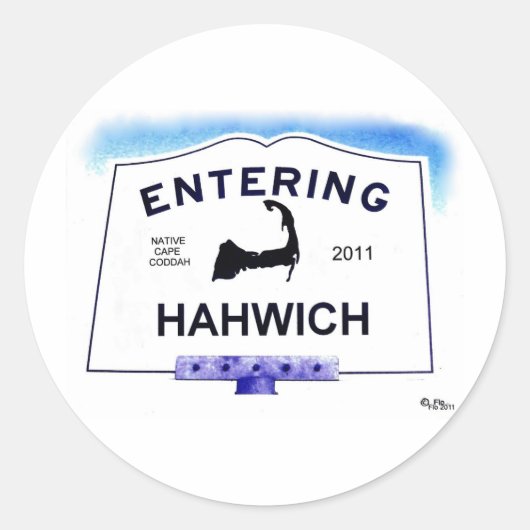 Cape Cod town, Hahwich (Harwich tot 'buitenstaande Ronde Sticker (Voorkant)