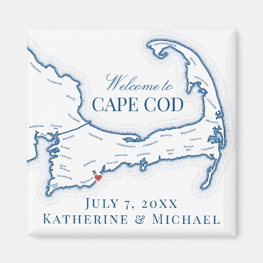 Cape Cod Trouwfavoriet Magneet (Voorkant)