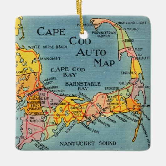 Cape Cod-versiering Keramisch Ornament (Voorkant)