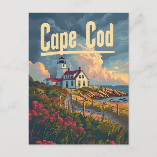 Cape Cod-Vintage Briefkaart (Voorkant)