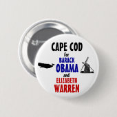 CAPE COD voor Obama en Warren 2012 Ronde Button 5,7 Cm (Voorkant /achterkant)